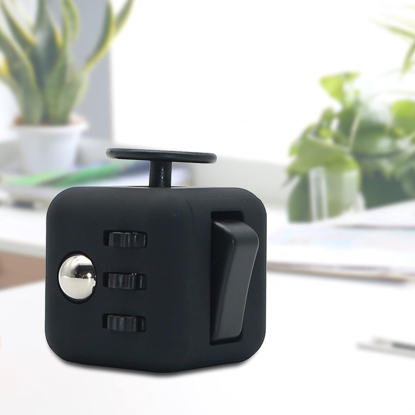 Fidget Cube 2PCS Stress Anxiety Pressure Relieving Toy Great for Adults and Children[Gift Idea][Relaxing Toy][Stress Reliever][Soft Material](2 Black&Black)