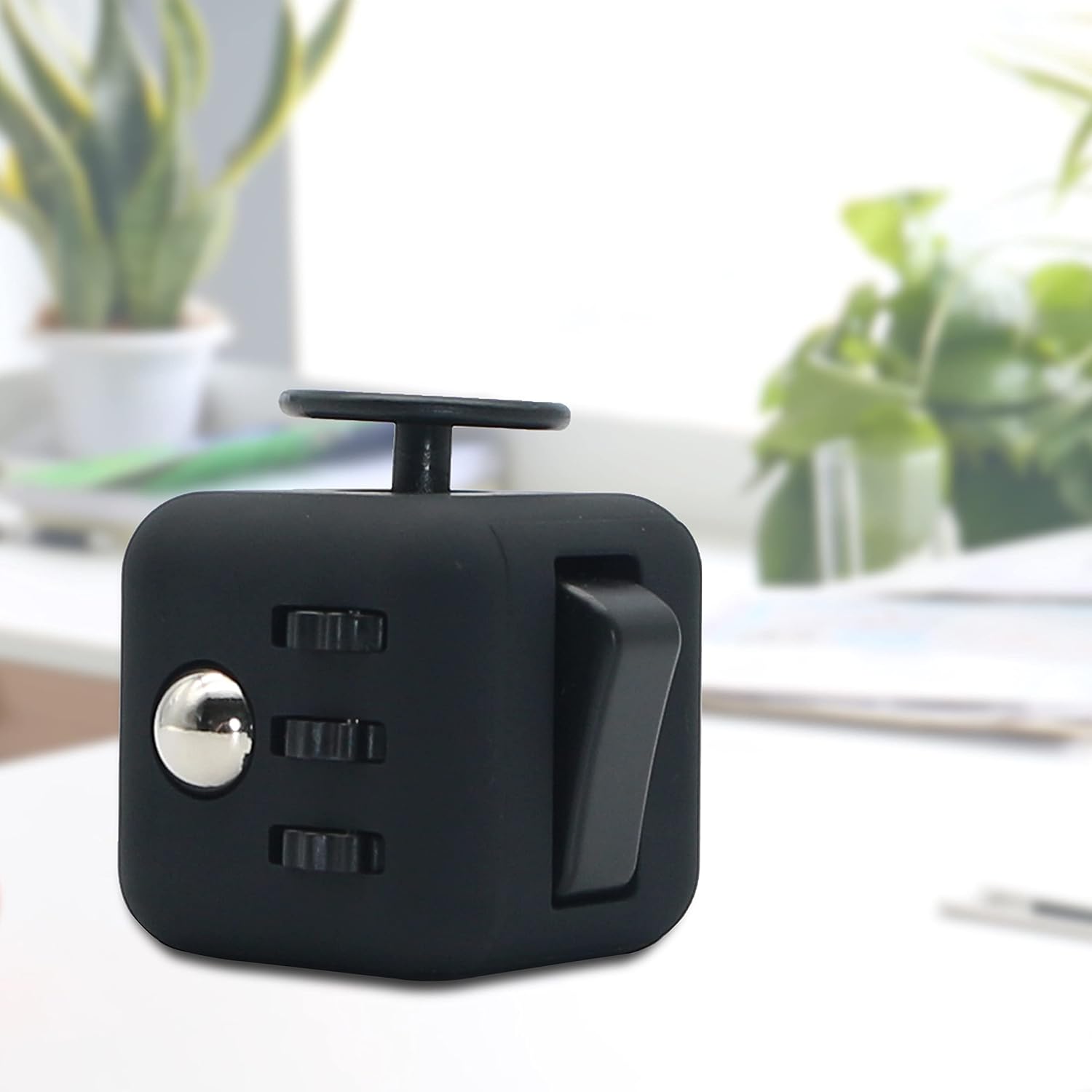 Fidget Cube 2PCS Stress Anxiety Pressure Relieving Toy Great for Adults and Children[Gift Idea][Relaxing Toy][Stress Reliever][Soft Material](2 Black&Black)