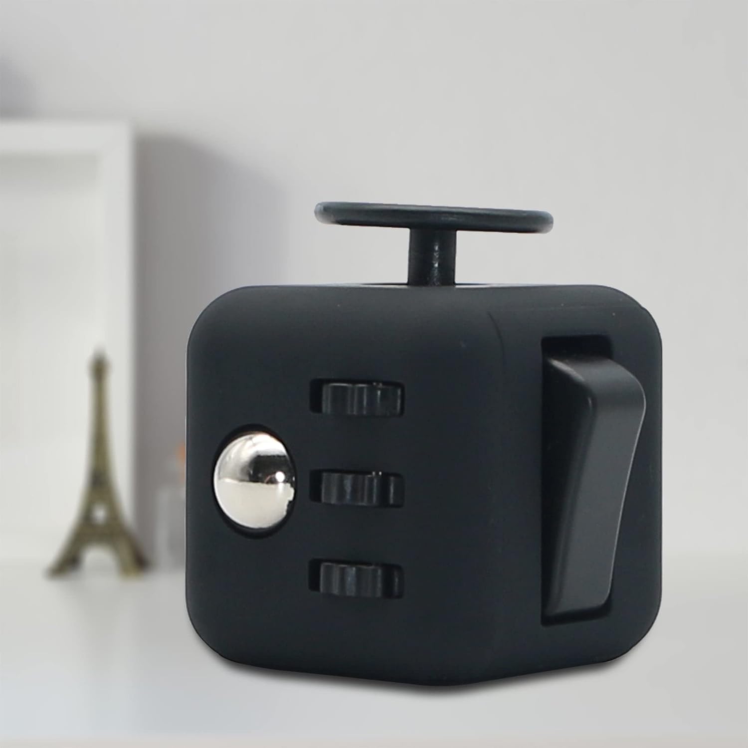 Fidget Cube 2PCS Stress Anxiety Pressure Relieving Toy Great for Adults and Children[Gift Idea][Relaxing Toy][Stress Reliever][Soft Material](2 Black&Black)