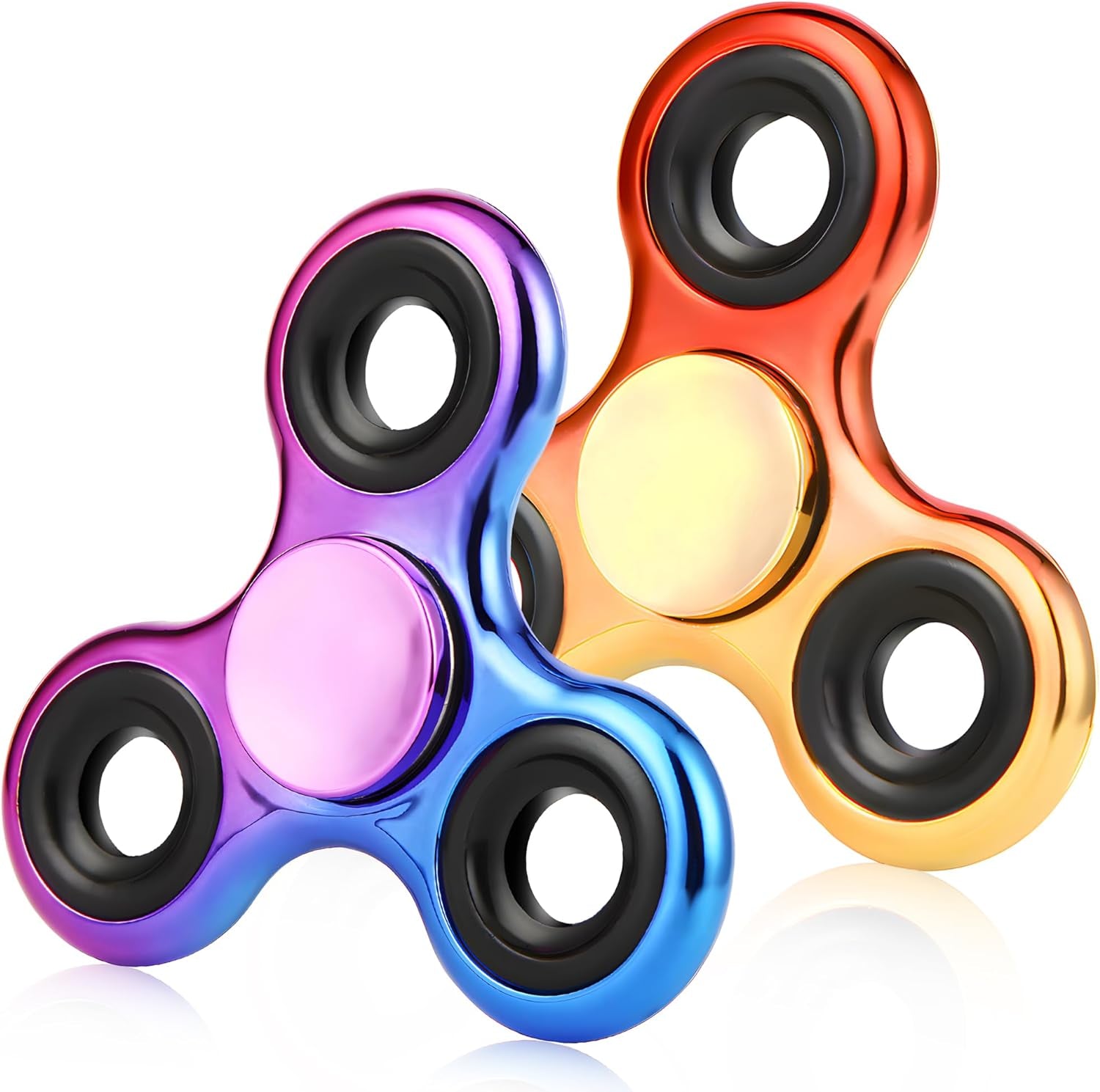 Fidget Spinner 2 Pack, Stress Reduction and Anxiety Relief Hand Spinner Ultra Stainless Steel Bearing, Best Autism Finger Spinner Focus Party Favor Killing Time Toy