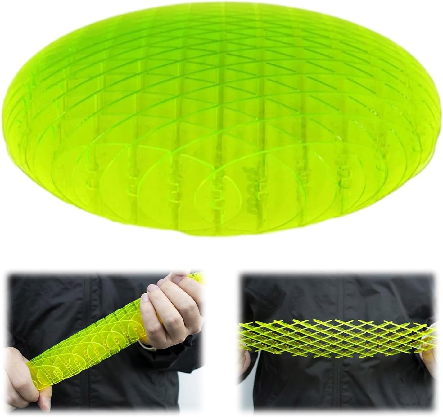 Fidget Worm Toy for Kids & Adults,Resistance Fidget Toys Stress Anxiety Relief,3D Elastic Mesh (Small-Fluorescent Green)-